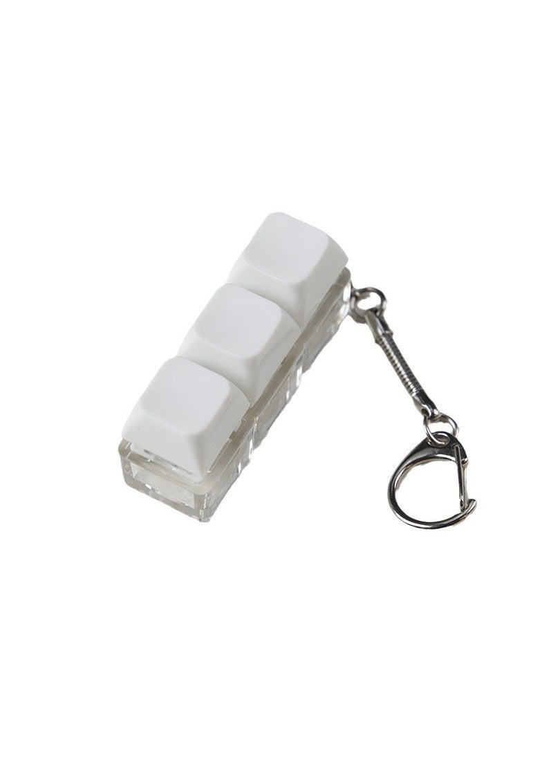 PC fully transparent material decompression shaft tester press sound crisp 2 holes 3 holes 4 holes key chain with light transparent cap 3-hole White Transparent Hanbai Jade with light * 1 
