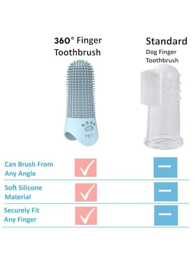 Set of 4 Pet Finger Toothbrushes for Small, Medium, and Large Dogs - Silicone Dental Care Kit for Puppies - Brush your dog's teeth with ease!