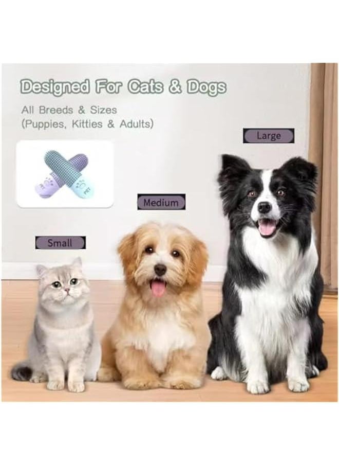 Set of 4 Pet Finger Toothbrushes for Small, Medium, and Large Dogs - Silicone Dental Care Kit for Puppies - Brush your dog's teeth with ease!