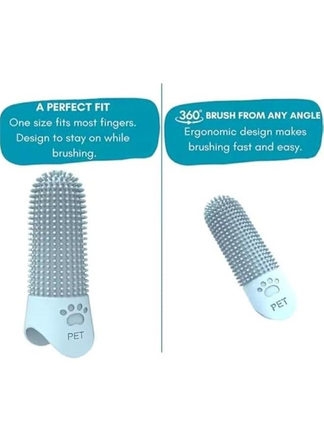 Set of 4 Pet Finger Toothbrushes for Small, Medium, and Large Dogs - Silicone Dental Care Kit for Puppies - Brush your dog's teeth with ease!