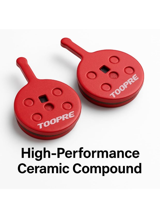 TOOPRE High Performance Ceramic Disc Brake Pads for E Bike Electric Scooter and Bicycle Durable Heat Resistant Noise Free Replacement Pads Set of 2 with Spring Clip - Image 4