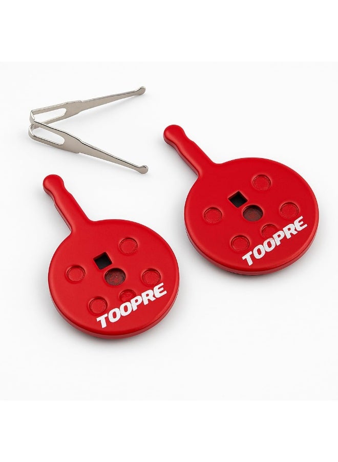 TOOPRE High Performance Ceramic Disc Brake Pads for E Bike Electric Scooter and Bicycle Durable Heat Resistant Noise Free Replacement Pads Set of 2 with Spring Clip - Image 1