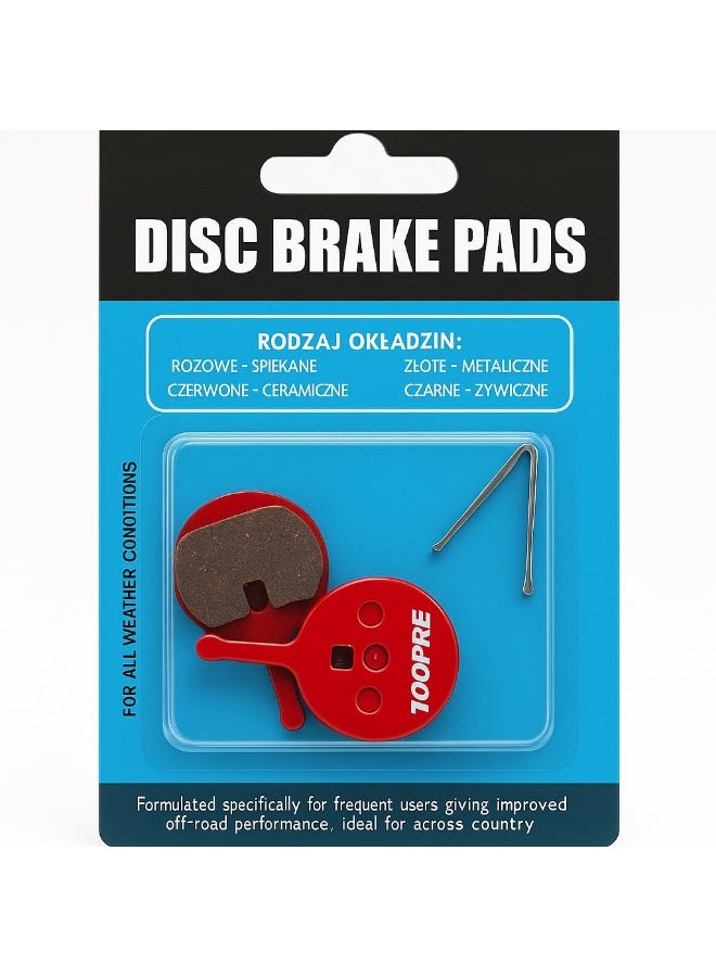 TOOPRE High Performance Ceramic Disc Brake Pads for E Bike Electric Scooter and Bicycle Durable Heat Resistant Noise Free Replacement Pads Set of 2 with Spring Clip - Image 2