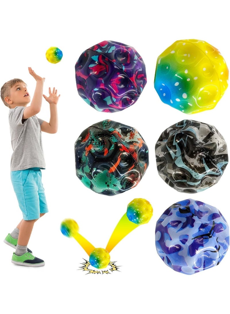 MAGIC VAULT عبوة من 6 كرات مطاطية قفز أسترو جوم غالاكسي | كرات قمر فضائية عالية القفز | لعبة خفيفة لتخفيف التوتر للأطفال والبالغين - Image 1