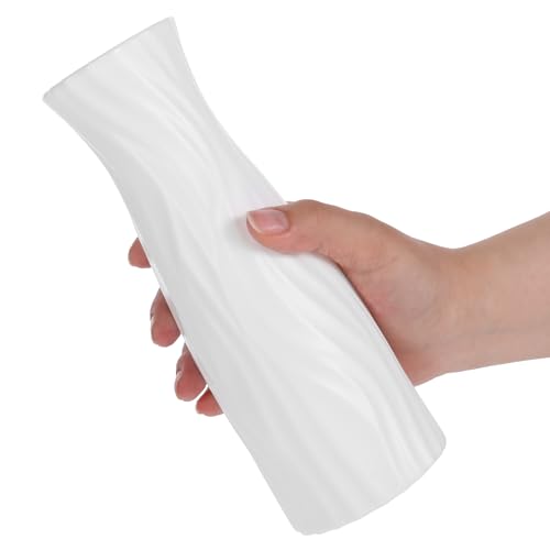 Limbeuuu 12 Pack Composite Plastic Flower Vase, White Tall Conic Floral Vase Home Decor Centerpieces, Unbreakable Vases for Decor Living Room - Image 5