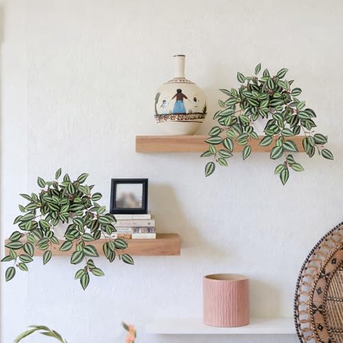 Briful Artificial Potted Plants Indoor - 18.5'' Small Faux Trailing House Plant with Cascading Vines Lifelike Fake Plants in White Plastic Pot for Shelf Desk Bathroom Home & Office Decor - Image 4
