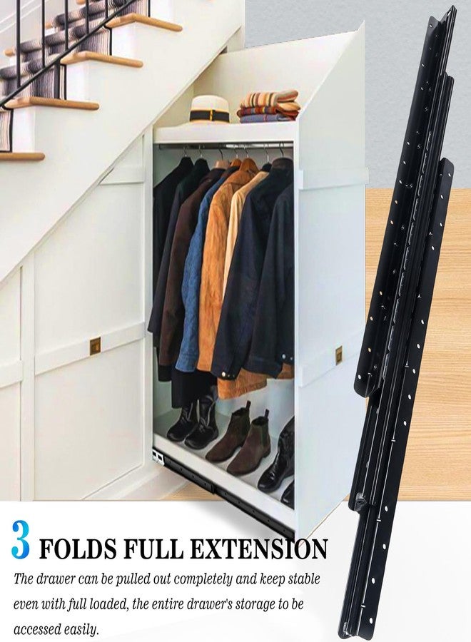 VAGUDE Undermount Heavy Duty Drawer Slides Bottom Mounted Full Extension 16 24 32 40 Inch Hidden Under Ball Bearing Metal Rails Track Guide Glide Runners 260 Lbs 1 Pair (Bottom Mount, 16 Inch) - Image 3