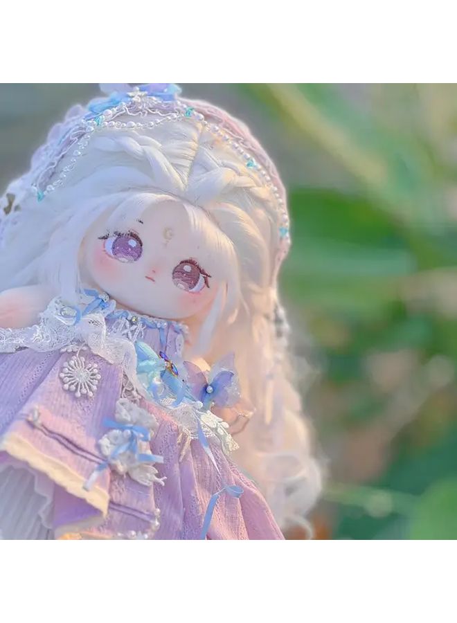 Fashion Plush Doll With White Hair Interchangeable Outfits Ideal Gift For Girls - Image 3