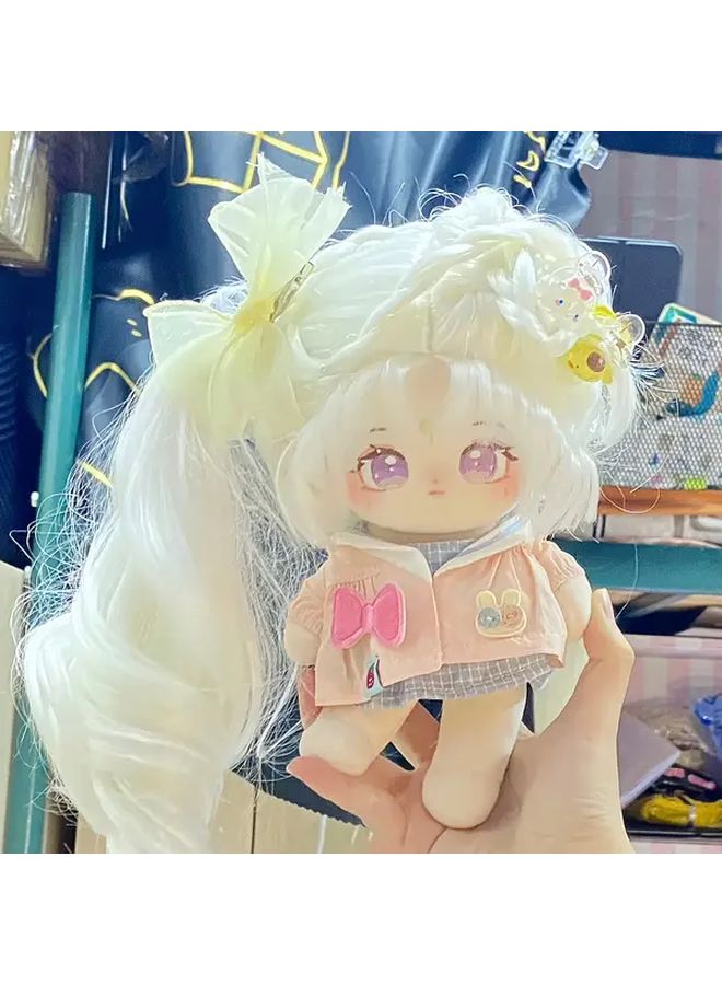 Fashion Plush Doll With White Hair Interchangeable Outfits Ideal Gift For Girls - Image 4