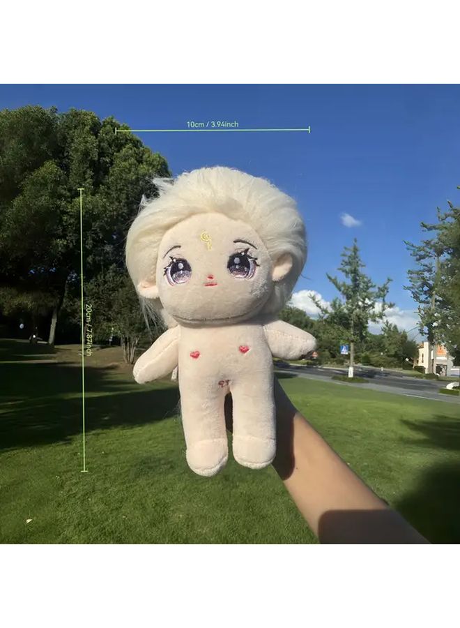 Fashion Plush Doll With White Hair Interchangeable Outfits Ideal Gift For Girls - Image 2