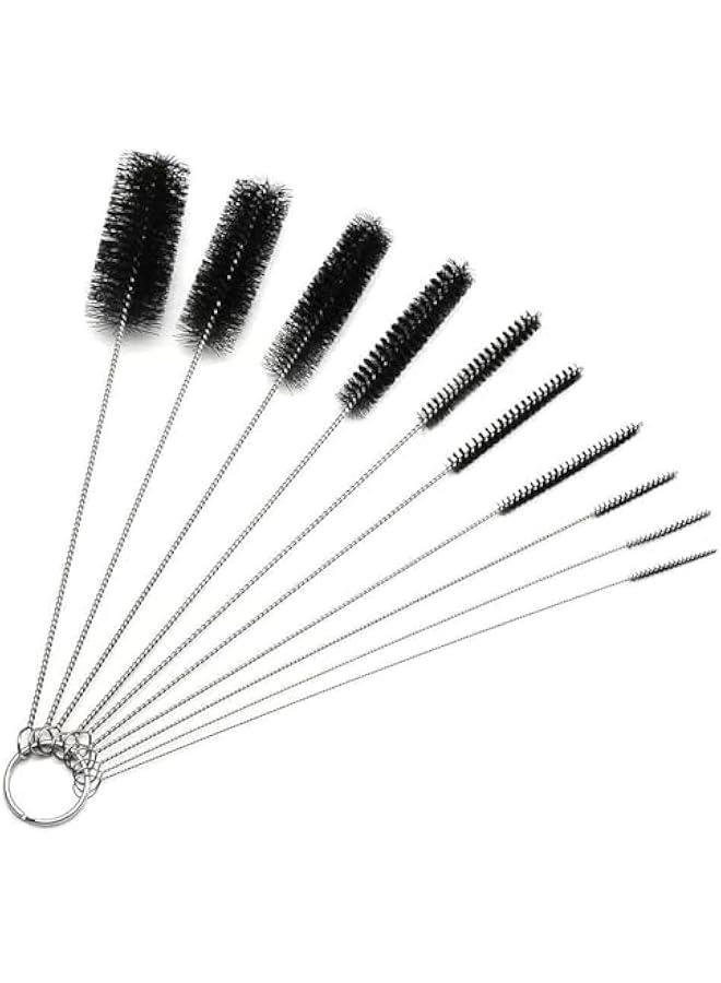 FYLX Long Straw Brush Nylon Pipe Tube Cleaner 8.2inch 10 Different Diameters Set of 10 (Black) - Image 1