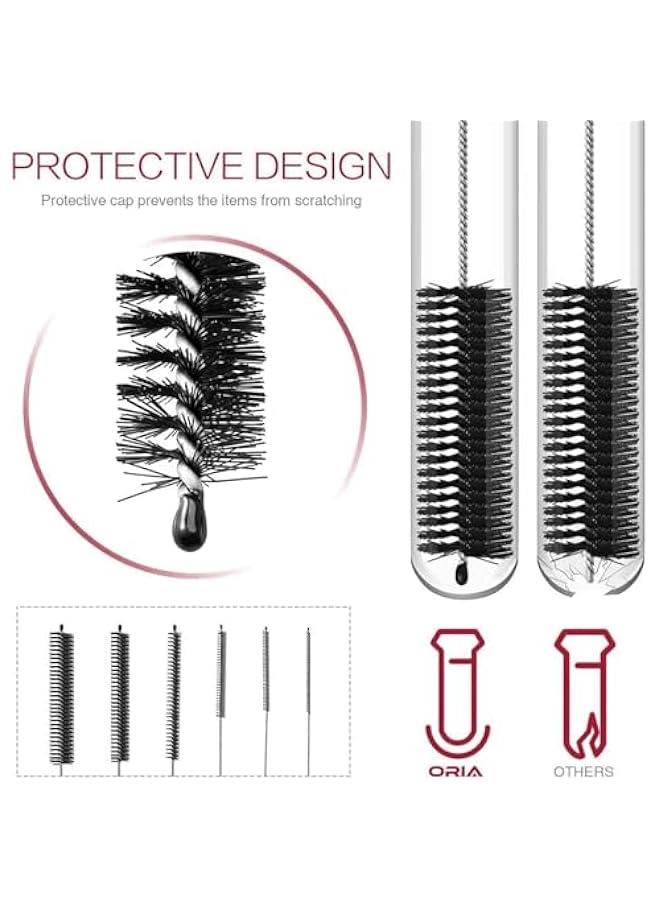 FYLX Long Straw Brush Nylon Pipe Tube Cleaner 8.2inch 10 Different Diameters Set of 10 (Black) - Image 5