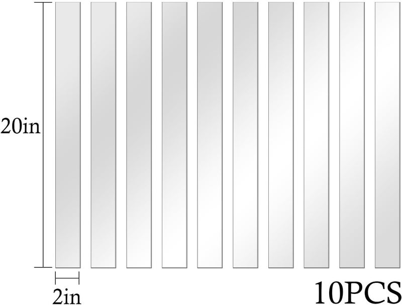 TPGP TUOYECHEN Self-Adhesive Striped Acrylic Mirror Tiles - 50 cm Flexible Wall Decor - Image 5