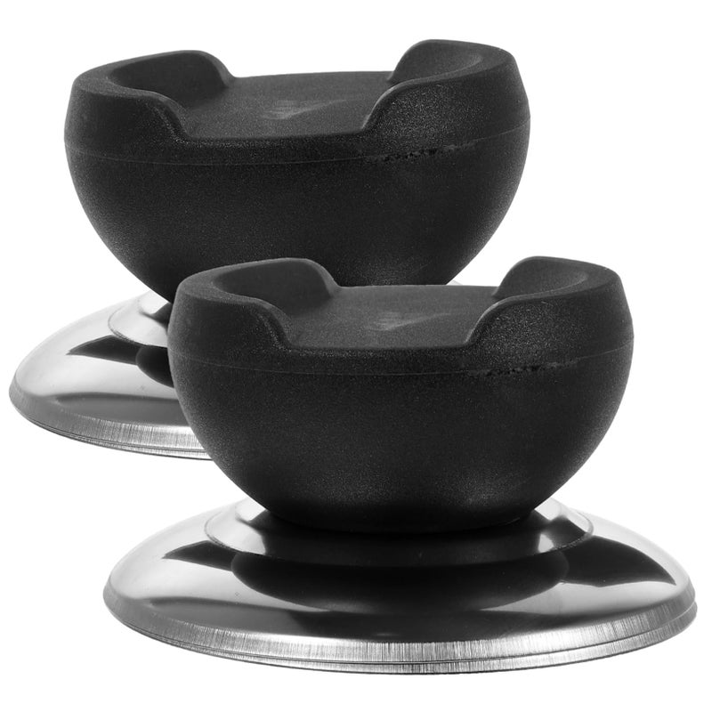 2Pcs Heat Resistant Cookware Lid Knob Replacement Handle for Wok Pot and Steamer Black - Image 2
