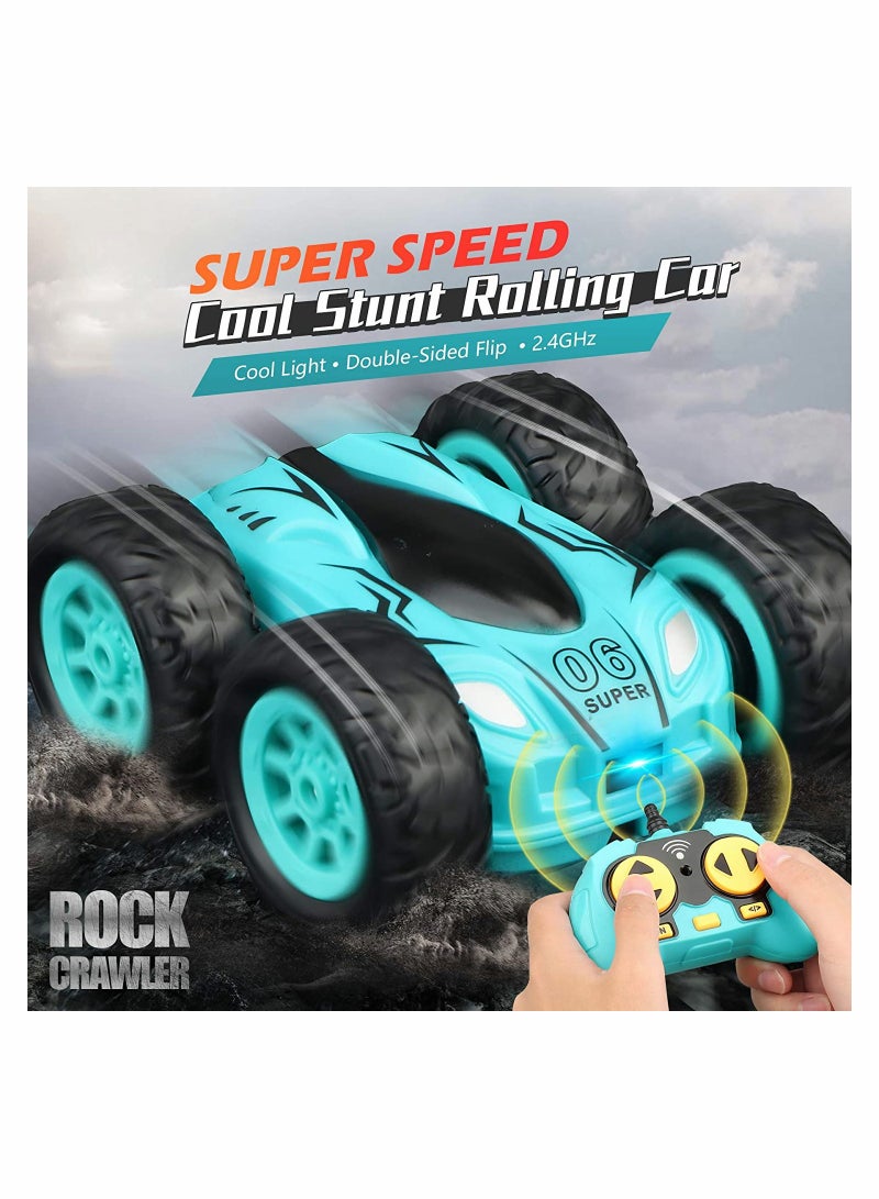 SYOSI Mini Stunt RC Cars Toy 4WD 2.4Ghz Remote Control Car Double Sided Rotating Vehicles 360 Degree Roll Charging Fall Resistant Toy Car for Boys And Girls Birthday - Image 2
