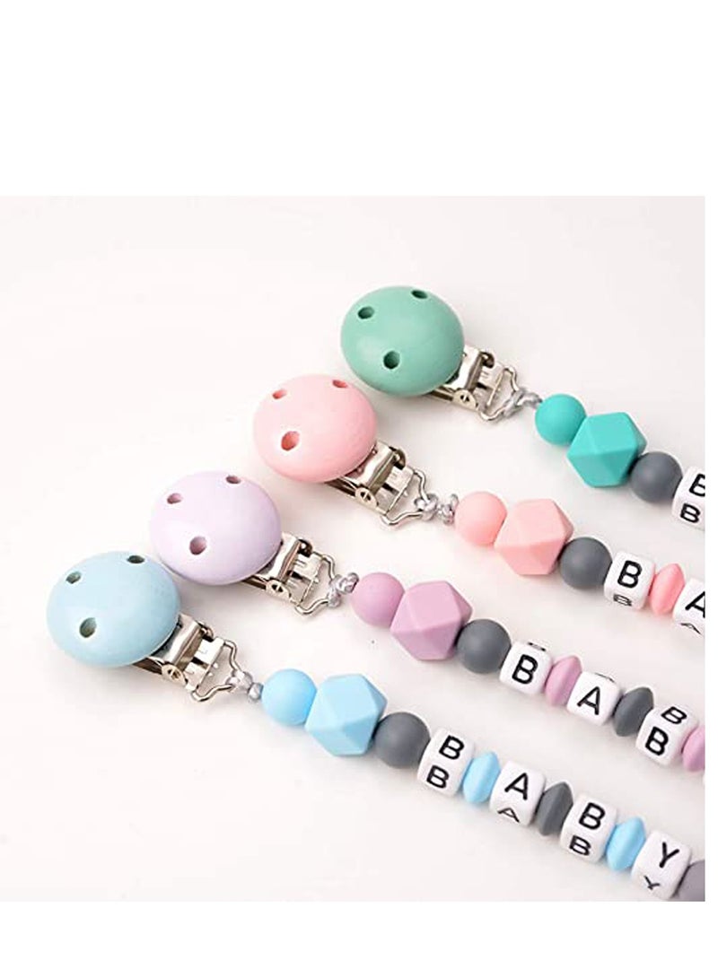 Excefore Silicone Pacifier Clip, Teether Holder Teething Beads Universal Fits All Baby Teething Toys for Boys and Girls - Image 4