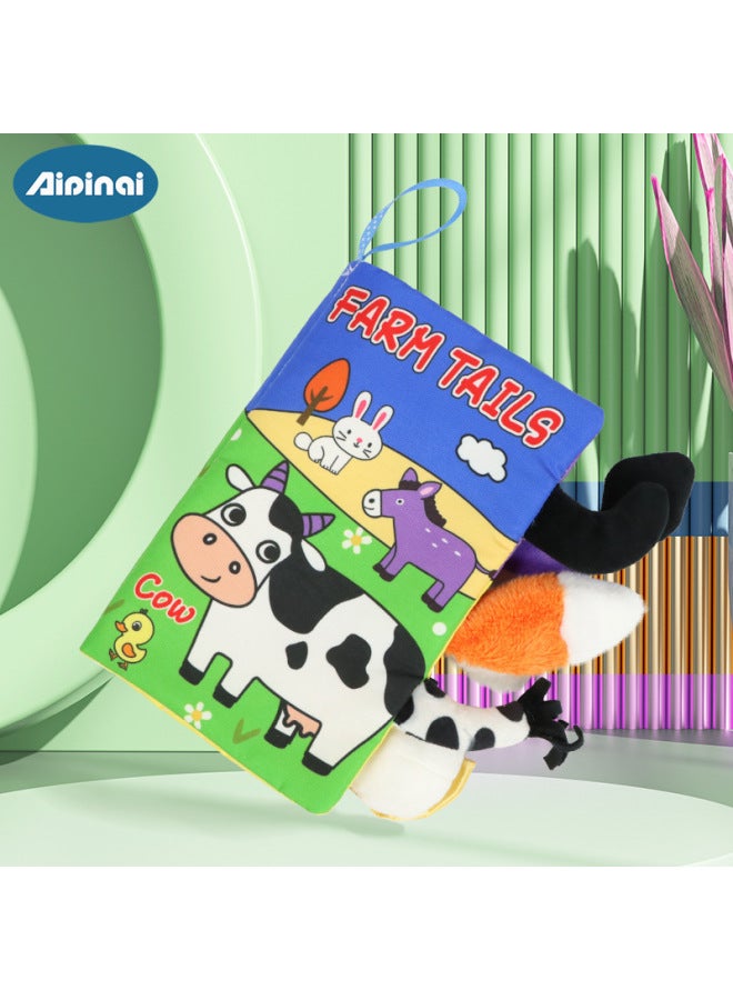Special Sale Every Day Children's Tail Cloth Book Educational Toy Book Ring Paper Enlightenment Book Early Education Tear Cloth Book Toy-Color:Farm Tail Cloth Book  - Image 1