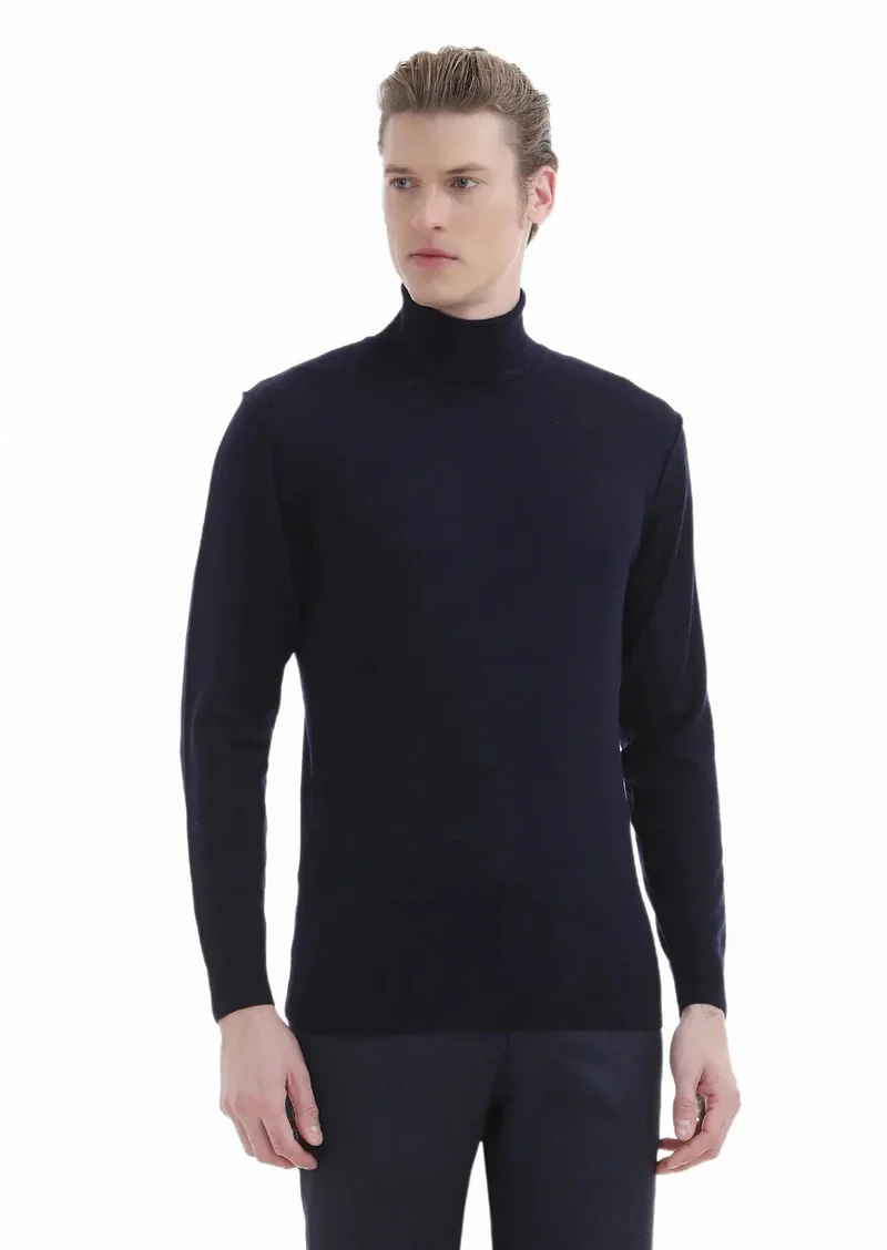 RAMSEY Navy Blue Knitwear Sweatshirt