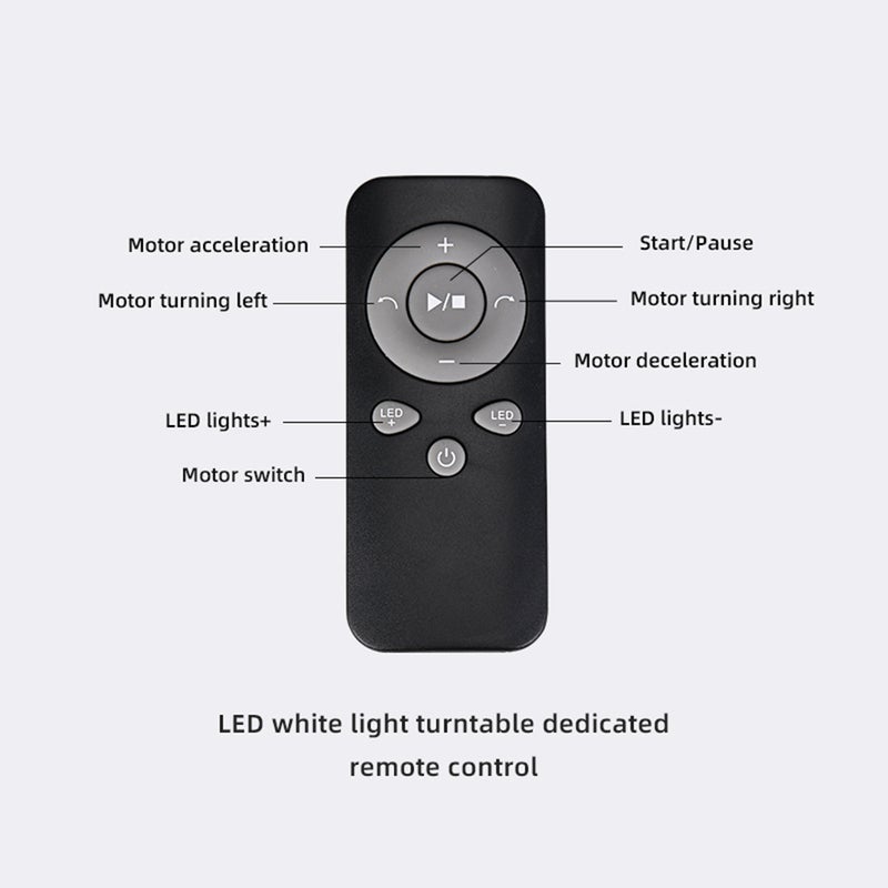 20cm Motorized Rotating Display Stand Rotating Turntable 10kg/22lbs Load Capacity 360°Rotatable Display Turntable with LED Light for Photography Products Display Live Video Show - Image 5