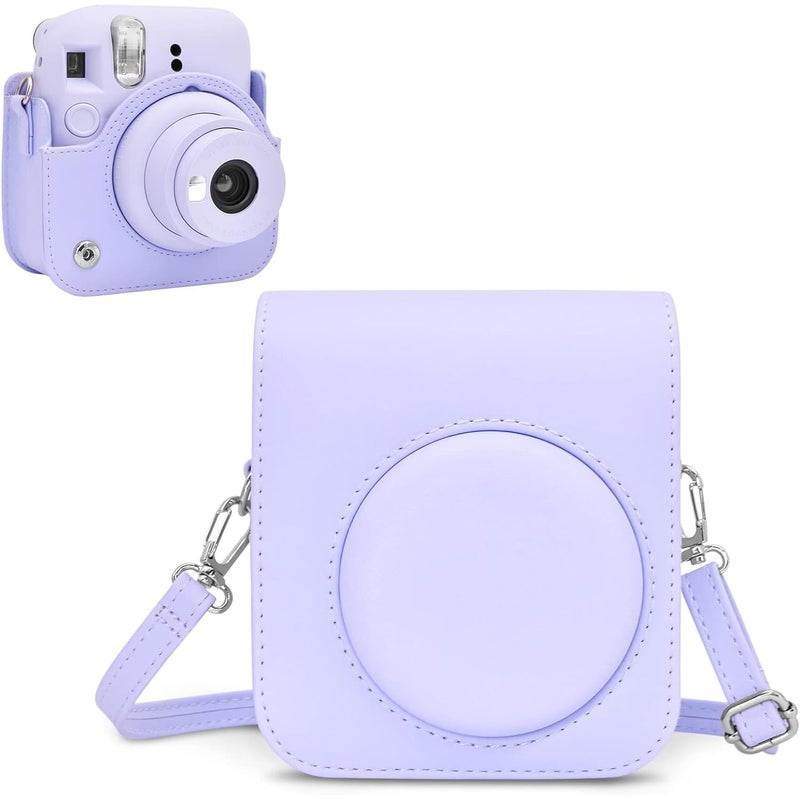 Rieibi Camera Case Compatible with Fuji Instax Mini 12 - MINI 12 Carry Case for Fujifilm Instax Mini 12 Instant Camera - mini 12 Bag Cover with Strap - Lilac Purple - Image 1