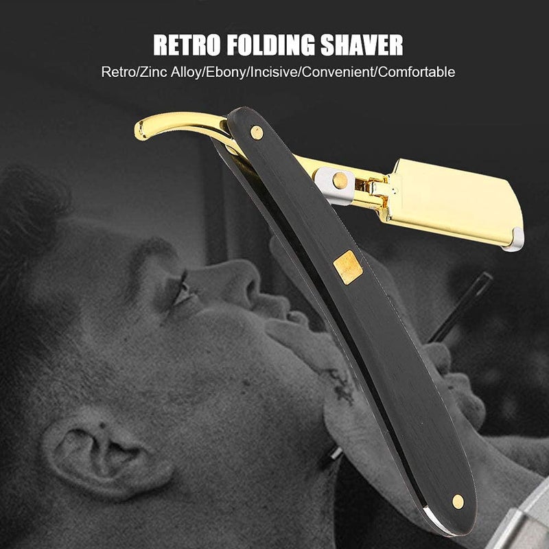 woobles Barber Straight Edge Razor, Professional Manual Hair Shaver, Portable Folding Face Grooming Tool for man, Hair Cutting Tools for Salon Home - Image 2