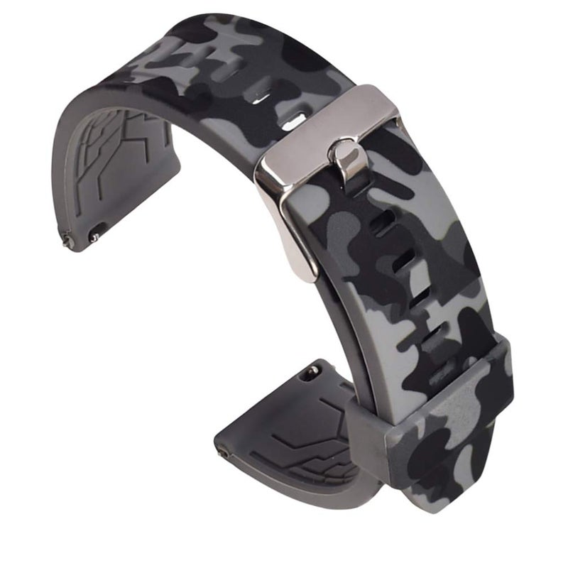شريط ساعة ذكية تمويهي رمادي 20 مم إكسسوارات ساعة معصم أنيقة - Image 4