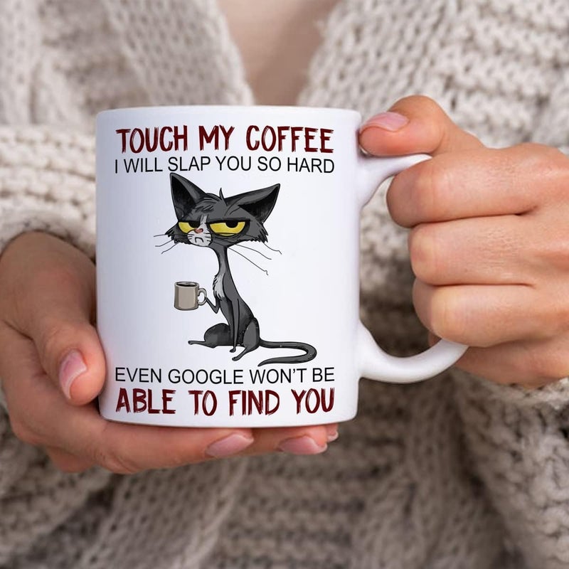 Grumpy Cat Coffee Mug - Touch My Coffee , I'll Slap You So Hard - Image 2