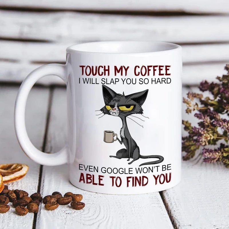 Grumpy Cat Coffee Mug - Touch My Coffee , I'll Slap You So Hard - Image 4