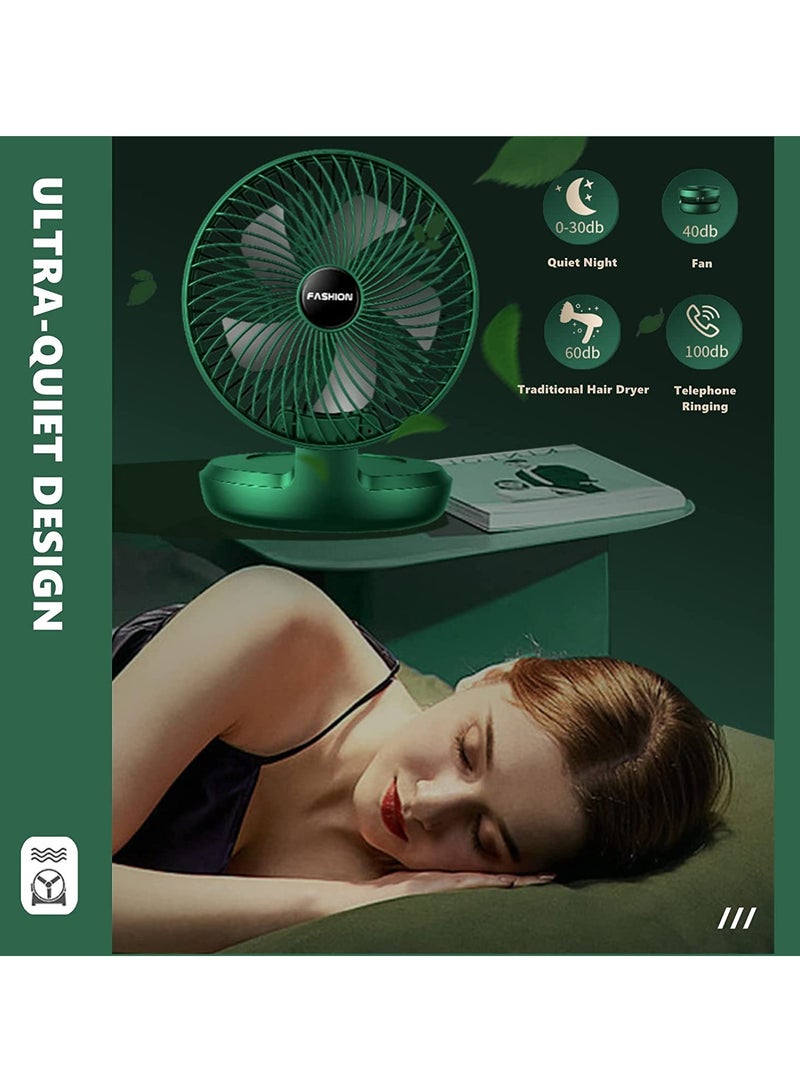 إندر USB مروحة قابلة للطي لسطح المكتب ، مروحة مكتب كهربائية صغيرة محمولة ، مروحة تبريد منخفضة الضوضاء مع رأس قابل للتعديل للمنزل وغرفة النوم والمكتب (أخضر) - Image 5
