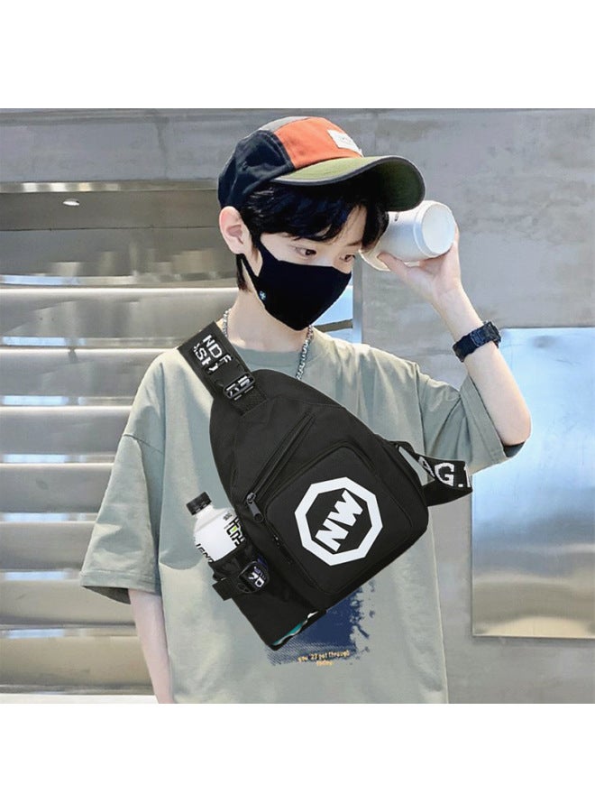 Boys And Girls Fashionable Children's Chest Bag Western Style Baby Shoulder Messenger Bag Children's Travel Light Water Bottle Bag Wholesale-Color:Light Blue - Image 4