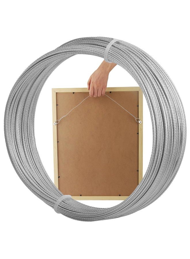 kosprie Picture Hanging Wire, 100 Feet Picture Frame Wire for Wall Frames, Canvas Paintings, Holiday Decor, Artwork,Garden Frames,Patio Decor, Photos, Supports Up to 30lbs - Image 1