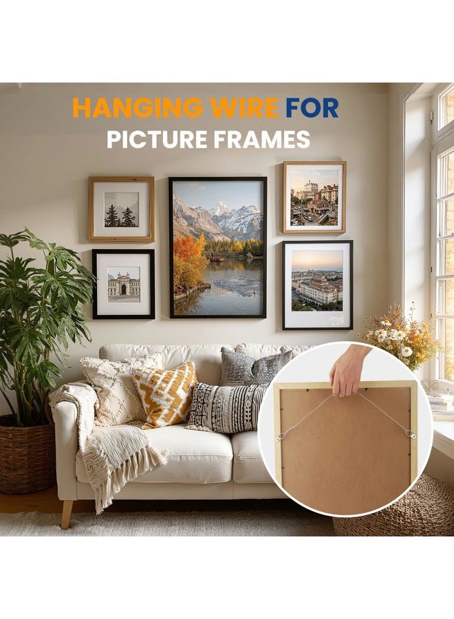 kosprie Picture Hanging Wire, 100 Feet Picture Frame Wire for Wall Frames, Canvas Paintings, Holiday Decor, Artwork,Garden Frames,Patio Decor, Photos, Supports Up to 30lbs - Image 3