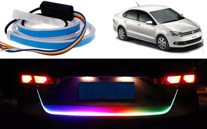 Selifaur 48Inch Ice Blue & Red DRL LED Brake with Side Turn Signal & Parking Indication Trunk | Boot | Dicky Light for Vento - Image 1
