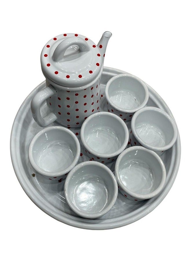 8-piece multi-colored cup set with bowl