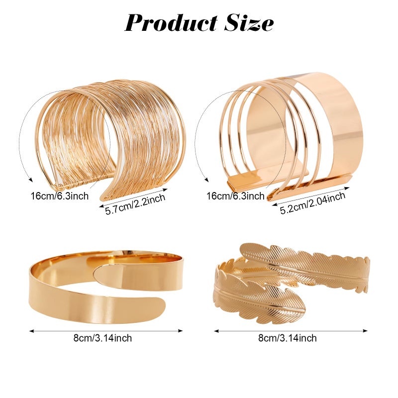 Fumwase 8PCS 70s Gold Disco Accessories Set for Women 1970s Disco Accessories Earrings Layered Necklace Bracelets Glasses Arm Cuff for Party Halloween Cosplay (Gold) - Image 3