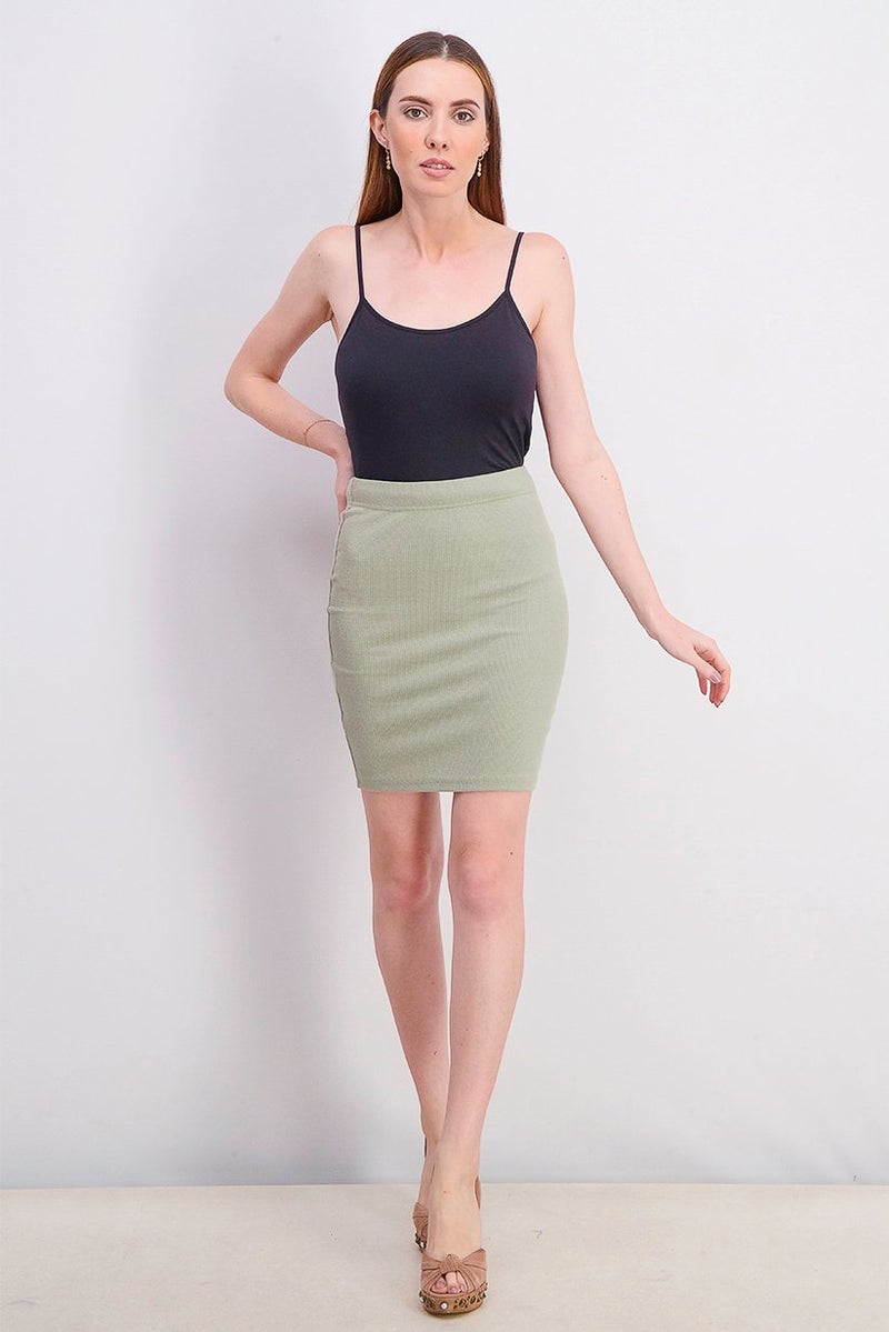 Sinsay Women Pull On Mini Skirt, Olive - Image 3