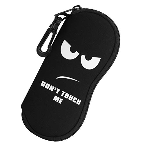 MoKo Eyeglass Soft Case, Zippered Sunglasses Pouch with Clip - Don''t Touch Me - Image 1