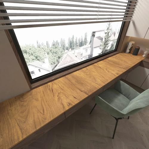 Ekmxmax 24''x 200' Brown Wood Grain Peel and Stick Wallpaper, Real Wood Texture Contact Paper Waterproof [Thicken, No Bubbles] Self-Adhesive Removable Decorative Kitchen, Shelf, Countertops - Image 4