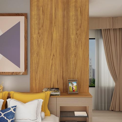 Ekmxmax 24''x 200' Brown Wood Grain Peel and Stick Wallpaper, Real Wood Texture Contact Paper Waterproof [Thicken, No Bubbles] Self-Adhesive Removable Decorative Kitchen, Shelf, Countertops - Image 3