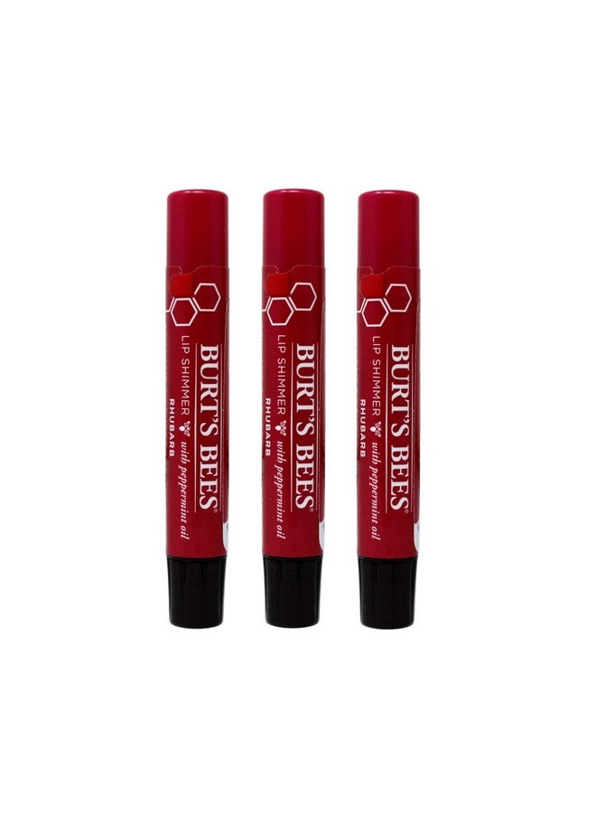 Burt's Bees Lip Shimmer, Rhubarb 0.09 oz (Pack of 3) - Image 1