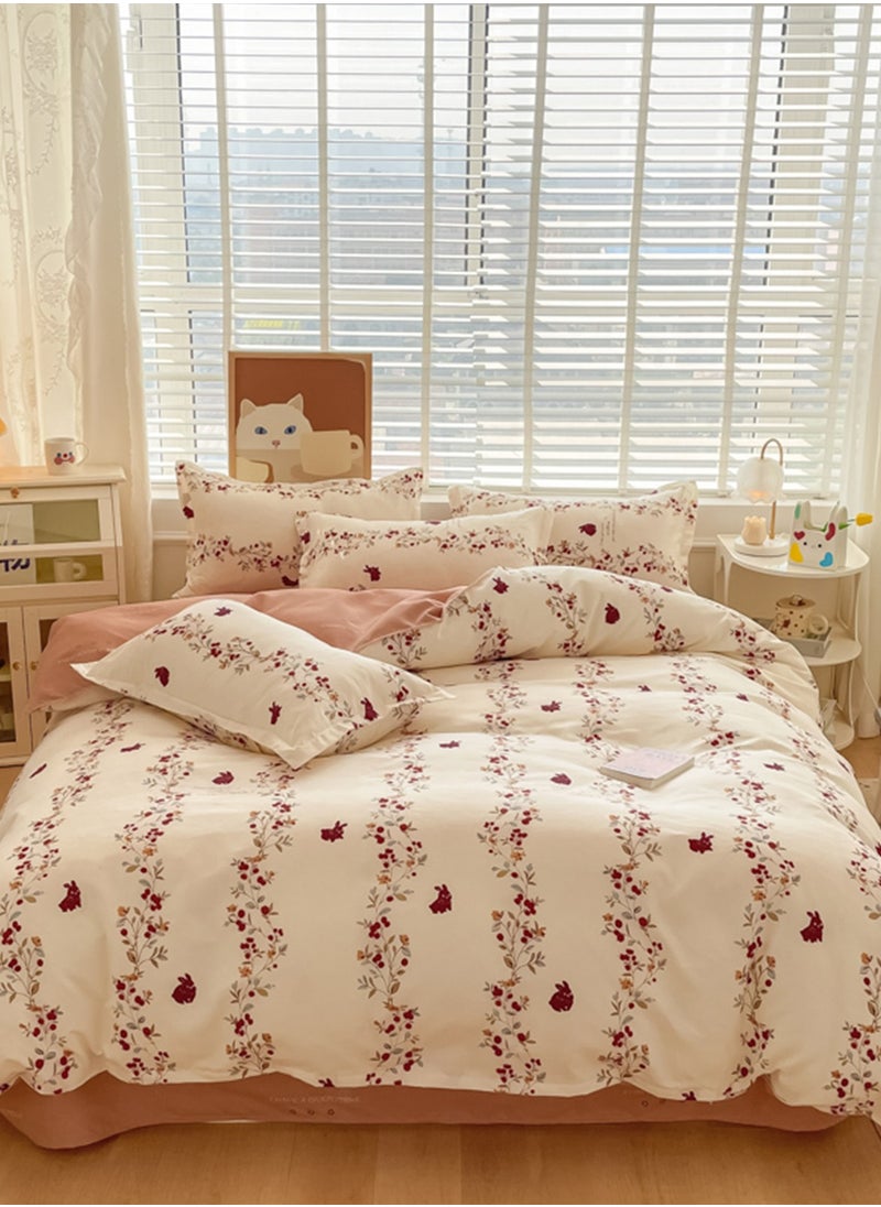 Sharpdo - 4-Piece Set Bedding Modal Quilt Cover Set with 1 Quilt Cover 1 Sheet and 2 Pillowcases 2m Bed (200*230cm) - Image 1