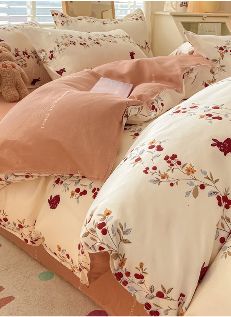 Sharpdo - 4-Piece Set Bedding Modal Quilt Cover Set with 1 Quilt Cover 1 Sheet and 2 Pillowcases 2m Bed (200*230cm) - Image 1