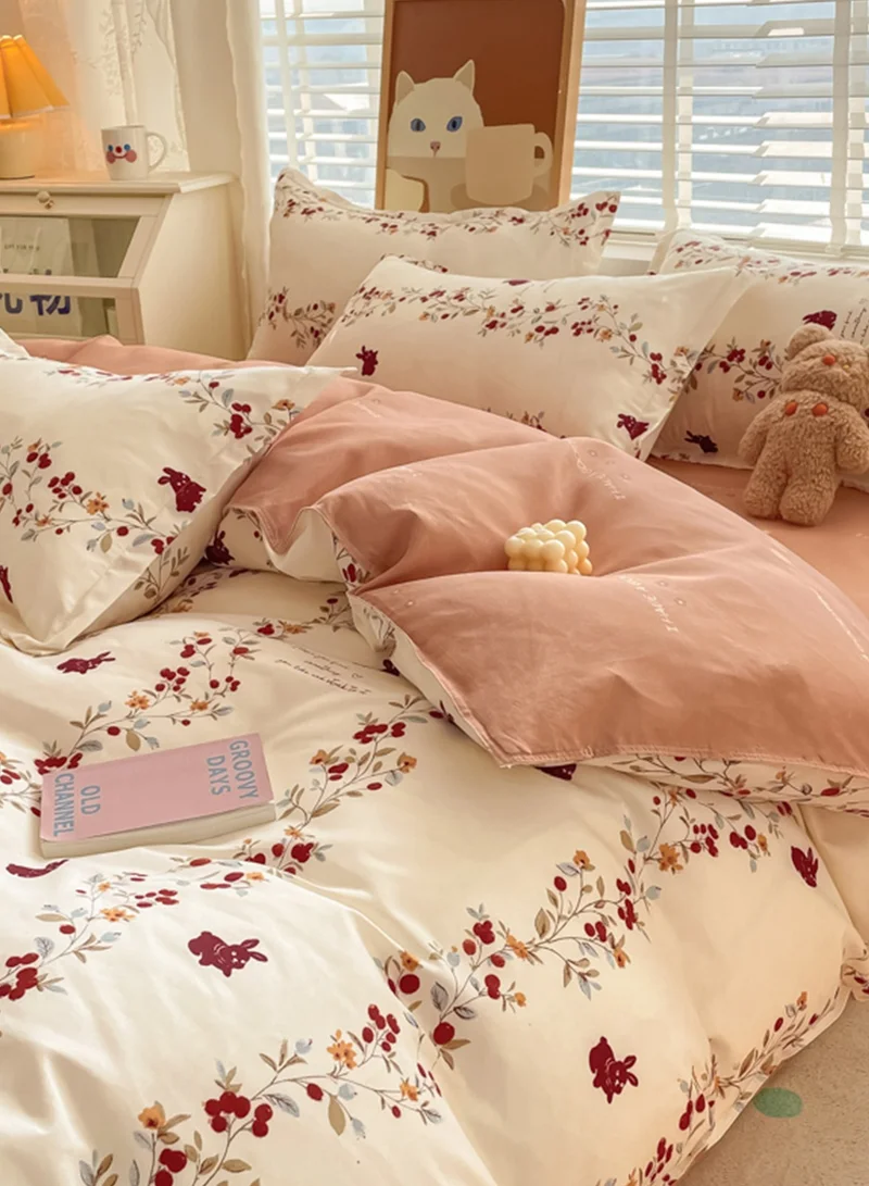 Sharpdo 4-Piece Set Bedding Modal Quilt Cover Set with 1 Quilt Cover 1 Sheet and 2 Pillowcases 2m Bed (200*230cm)