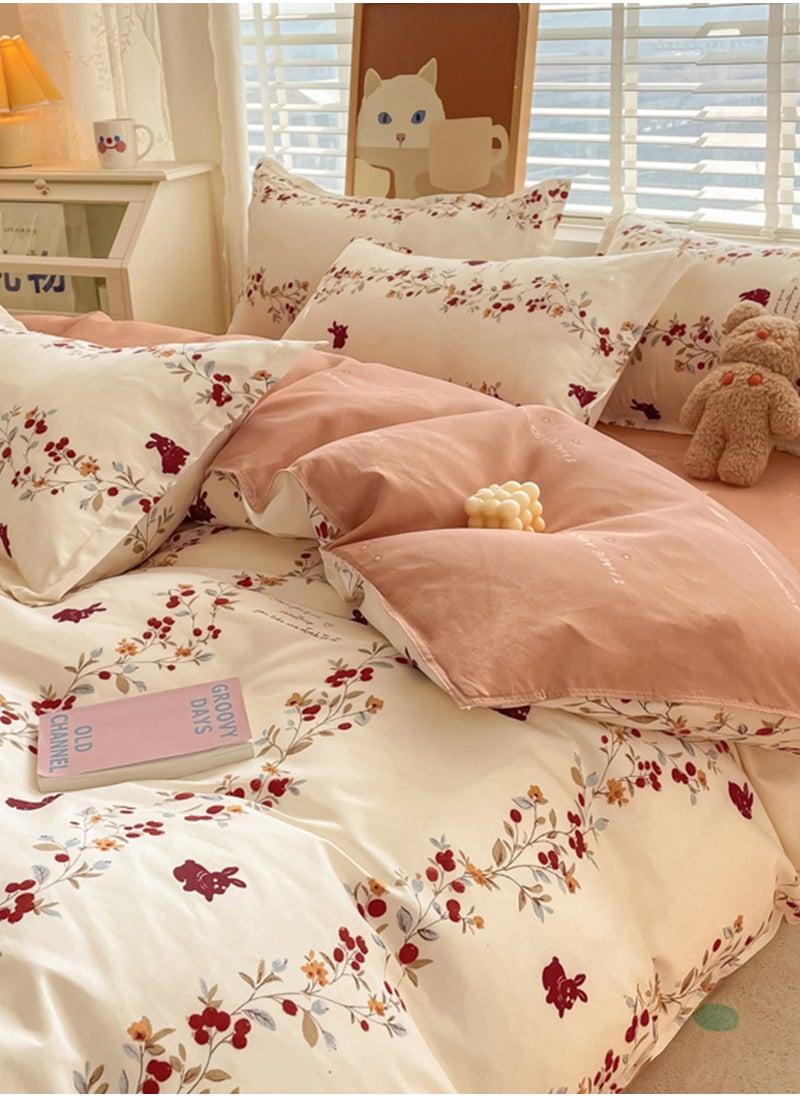 Sharpdo - 4-Piece Set Bedding Modal Quilt Cover Set with 1 Quilt Cover 1 Sheet and 2 Pillowcases 2m Bed (200*230cm) - Image 1