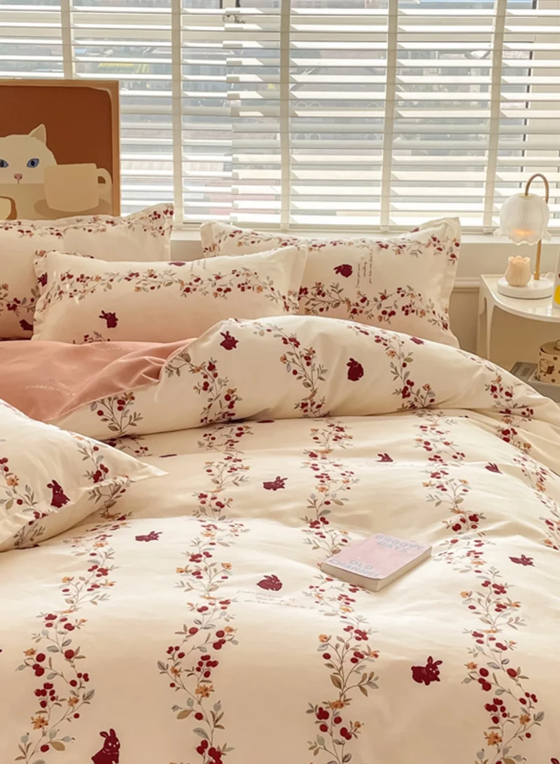 Sharpdo 4-Piece Set Bedding Modal Quilt Cover Set with 1 Quilt Cover 1 Sheet and 2 Pillowcases 2m Bed (200*230cm)