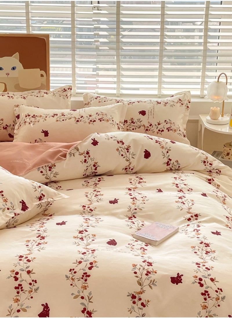 Sharpdo - 4-Piece Set Bedding Modal Quilt Cover Set with 1 Quilt Cover 1 Sheet and 2 Pillowcases 2m Bed (200*230cm) - Image 1