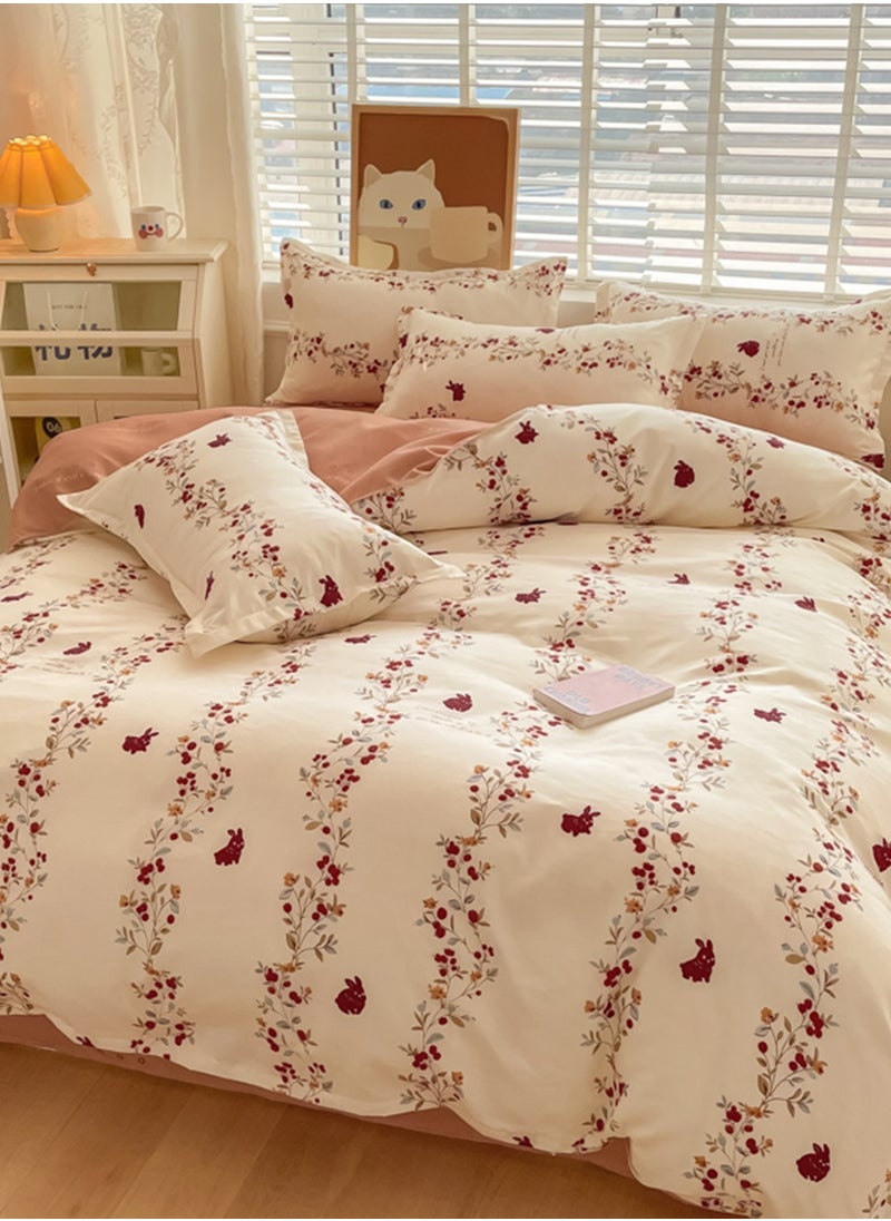 Sharpdo - 4-Piece Set Bedding Modal Quilt Cover Set with 1 Quilt Cover 1 Sheet and 2 Pillowcases 2m Bed (200*230cm) - Image 1