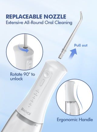 Portable Water Flosser – Cordless, 5 Modes, 300ML, IPX7 Waterproof, Rechargeable Oral Irrigator with 6 Tips for Teeth Cleaning - view 2
