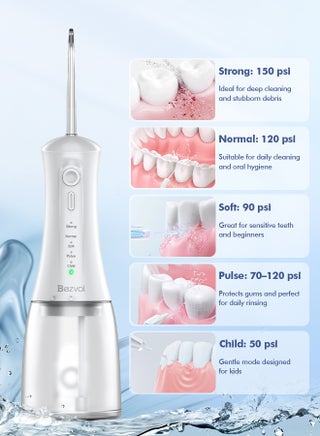 Portable Water Flosser – Cordless, 5 Modes, 300ML, IPX7 Waterproof, Rechargeable Oral Irrigator with 6 Tips for Teeth Cleaning - view 3