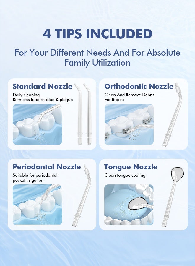 Bezvoi Portable Water Flosser – Cordless, 5 Modes, 300ML, IPX7 Waterproof, Rechargeable Oral Irrigator with 6 Tips for Teeth Cleaning - Image 5